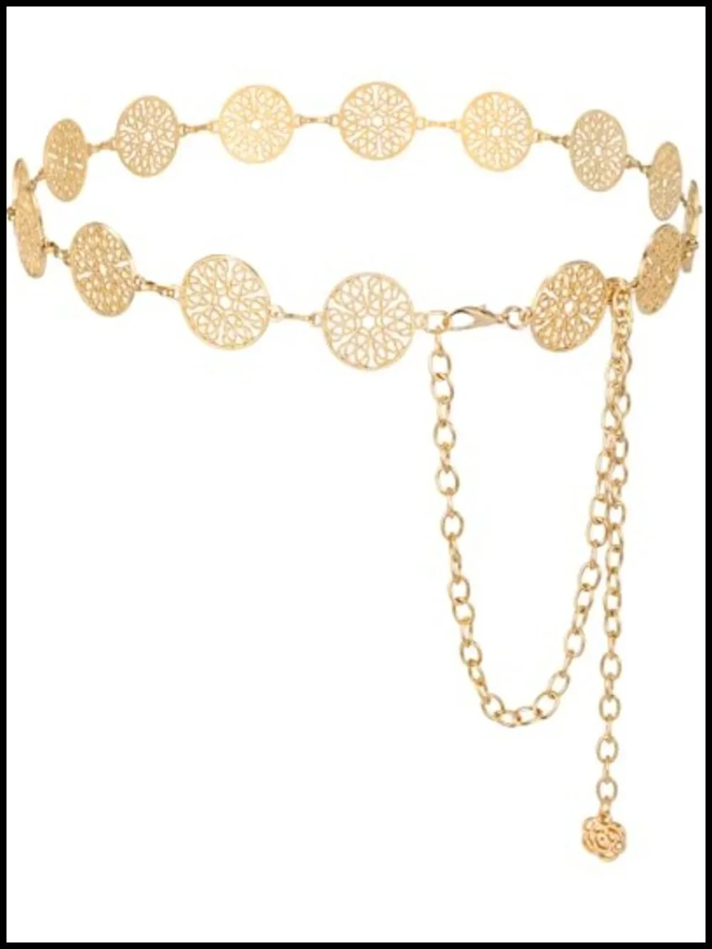 Gold Chain Belt for Women, Adjustable Metal Waist Chain for Jeans Dress
